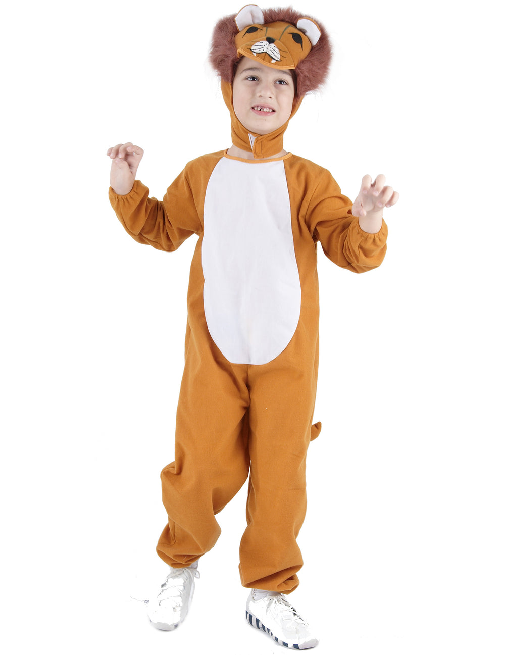Déguisement de lion pour enfant marron et blanc