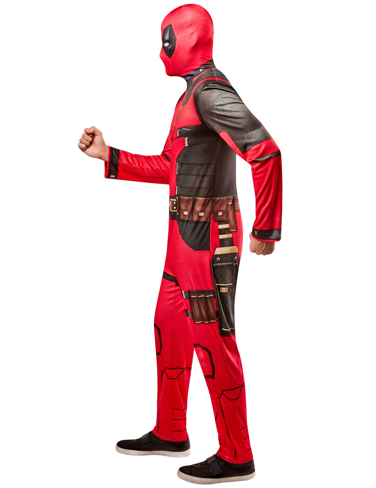 Vue de profil du déguisement Deadpool pour adulte