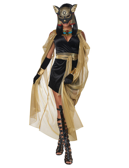 Vue d'ensemble du déguisement de déesse féline de l'Egypte luxe
