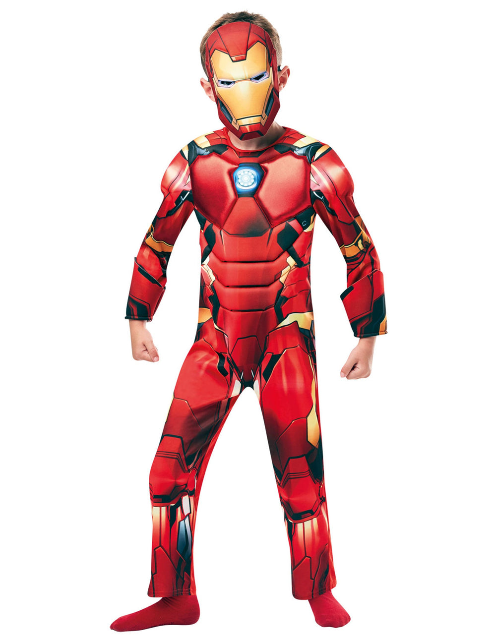 Vue de face du déguisement deluxe Iron Man pour enfant