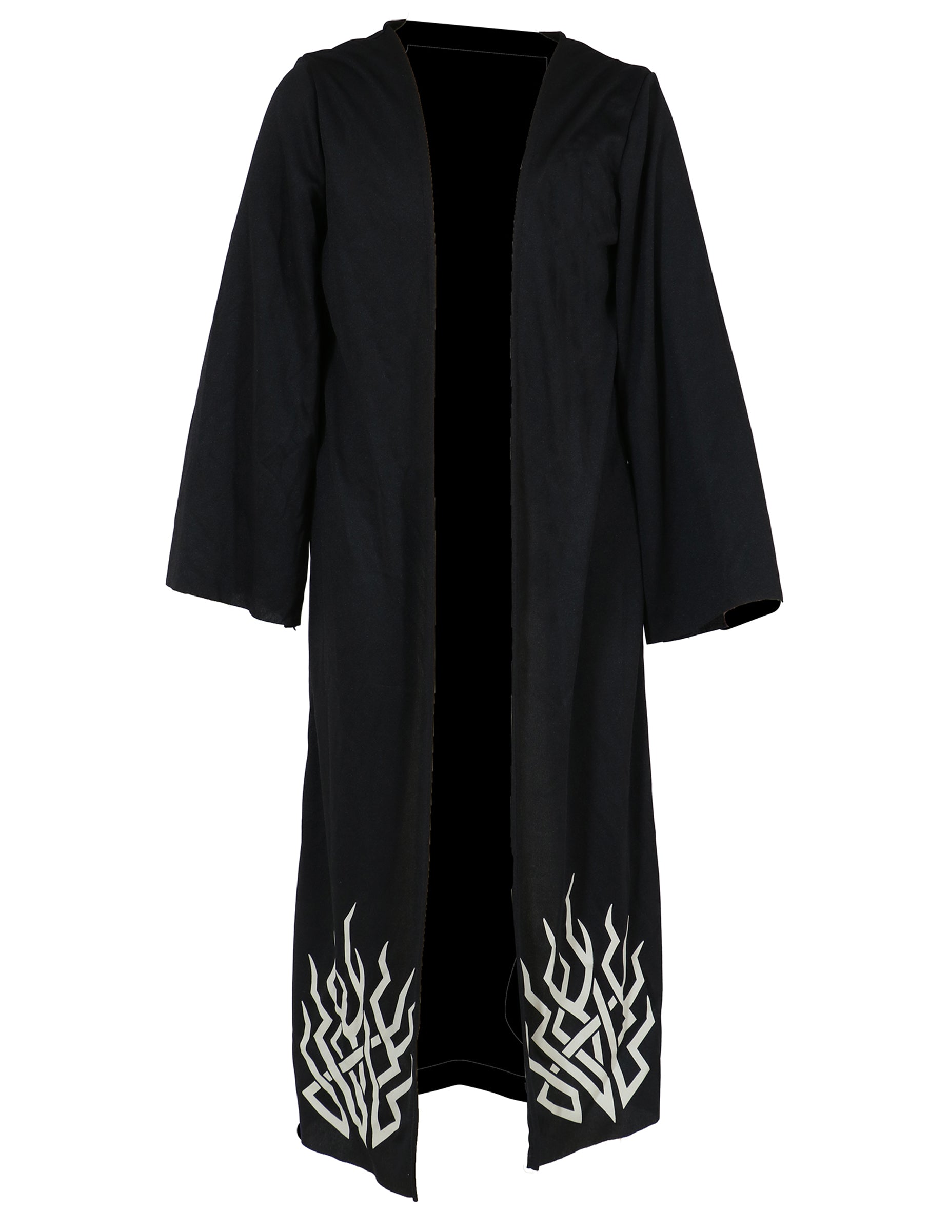 Vue de la robe noire à motifs blancs du déguisement de démon possédé