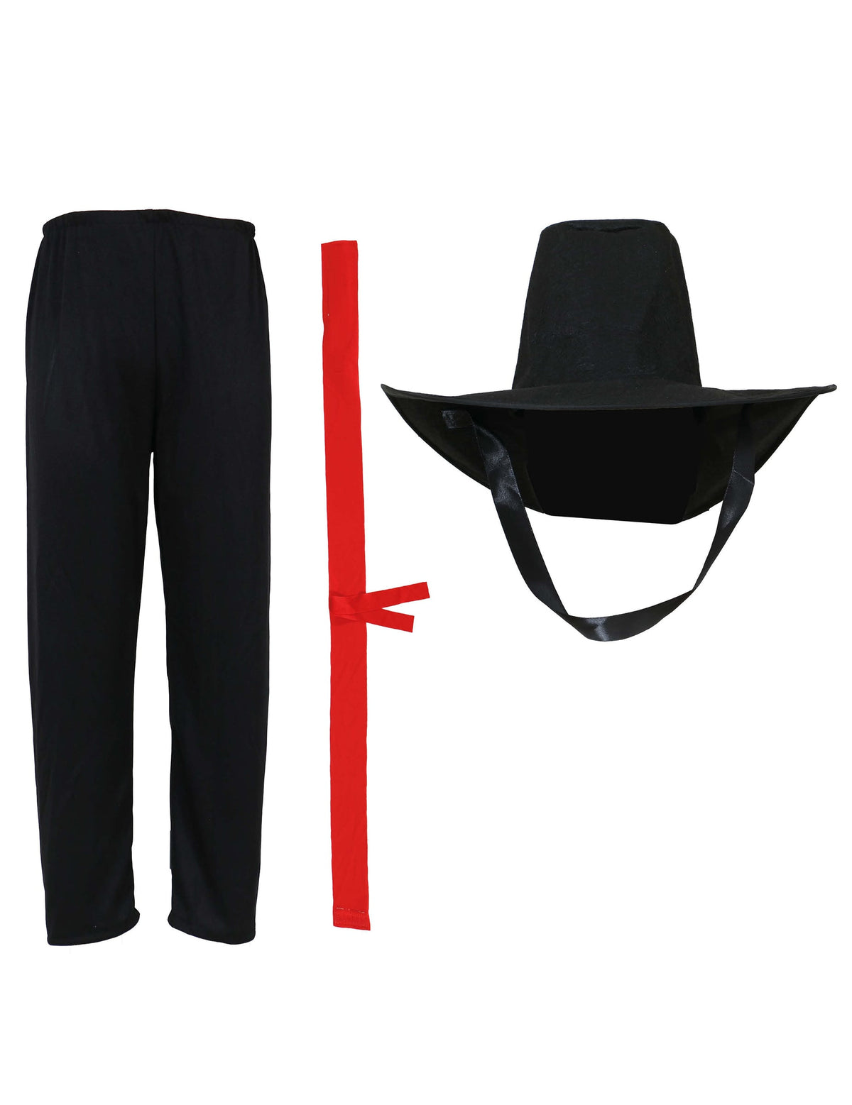 Détail du pantalon de la ceinture et du chapeau du déguisement démon possédé