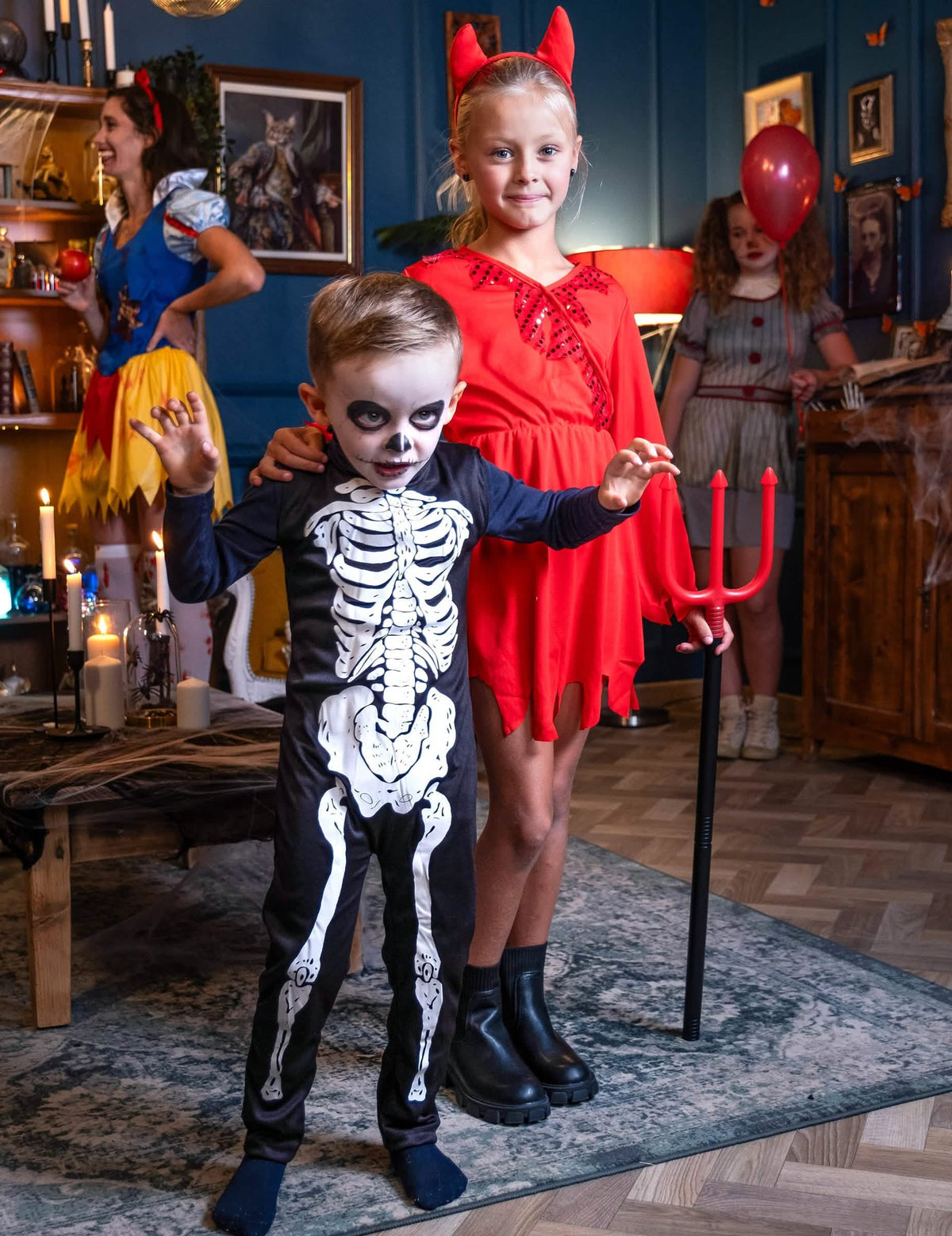Prizor halloween kostuma hudičice za dekle rdeča