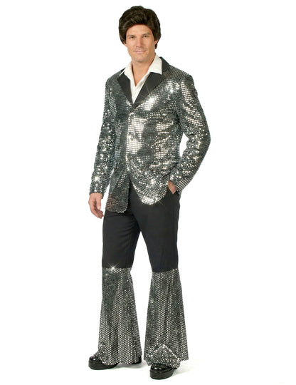 Moški srebrni disko kostum visokega cenovnega razreda