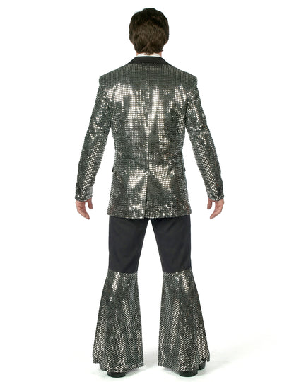 Moški srebrni disko kostum visokega cenovnega razreda