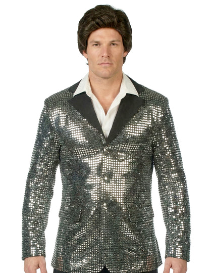 Moški srebrni disko kostum visokega cenovnega razreda