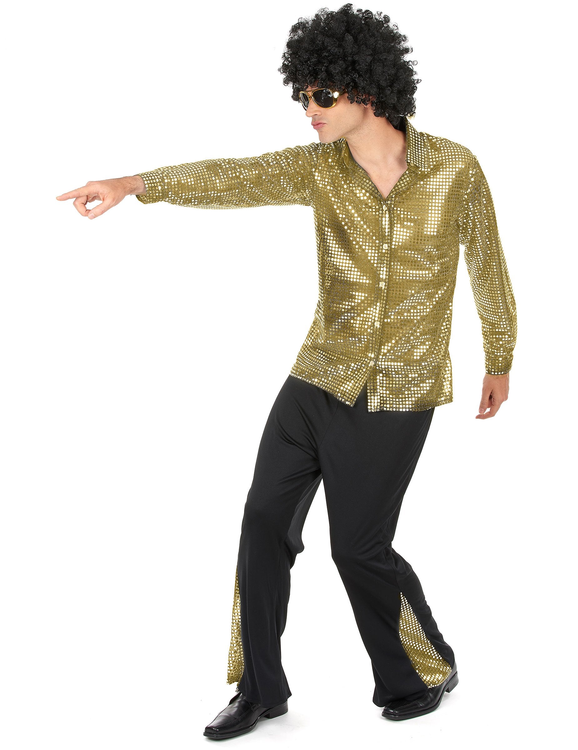 Vue de profil du déguisement disco pour homme