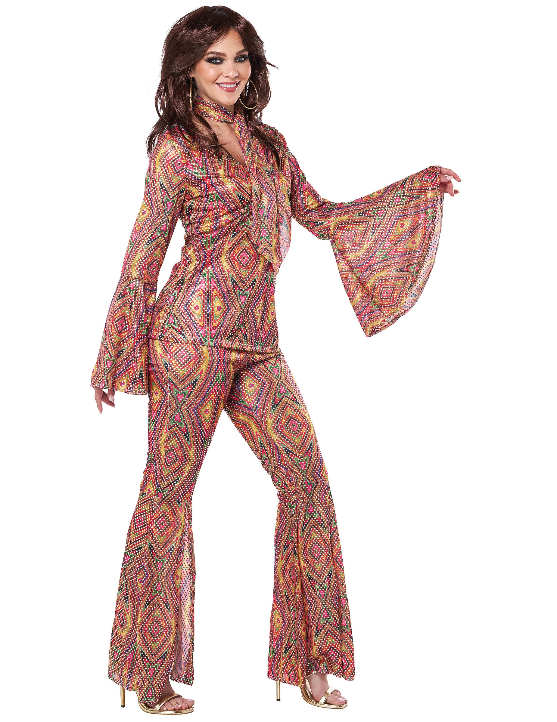 Vue de profil du déguisement Disco Paillette pour femme