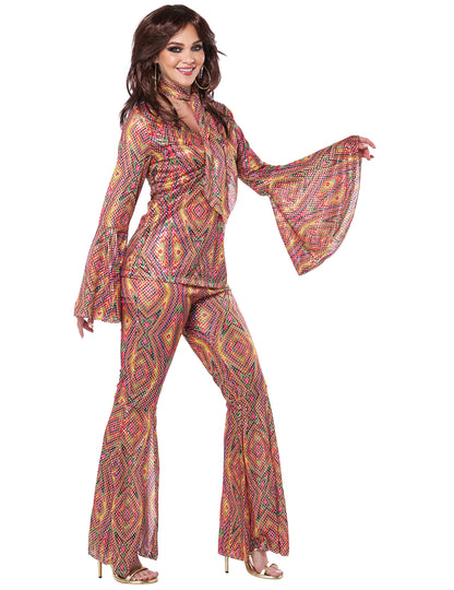 Vue de profil du déguisement Disco Paillette pour femme