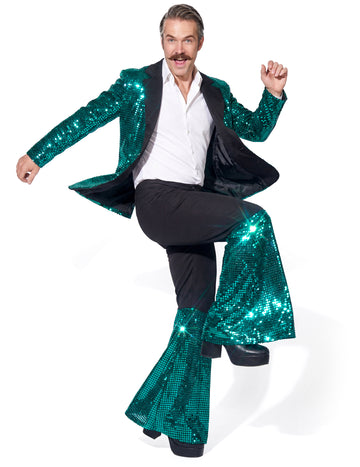 Déguisement disco turquoise homme haut de gamme