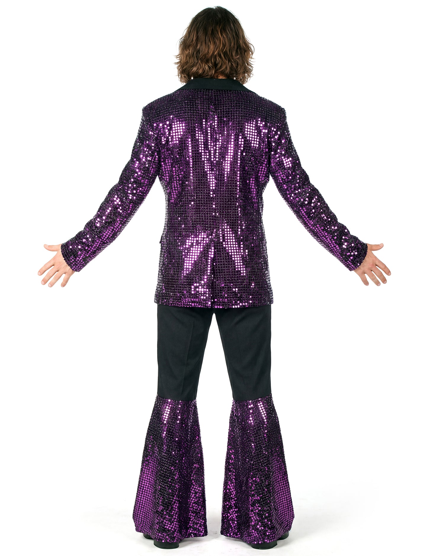 Moški vijolični disko kostum visokega cenovnega razreda