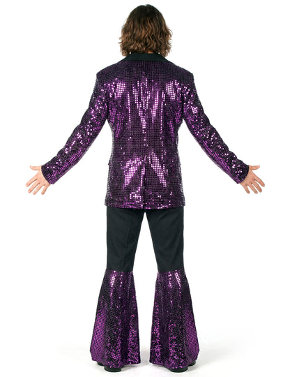 Moški vijolični disko kostum visokega cenovnega razreda