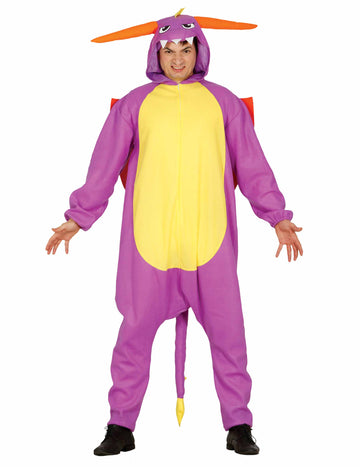 Odrasli kostum vijoličnega ognjenega zmaja 