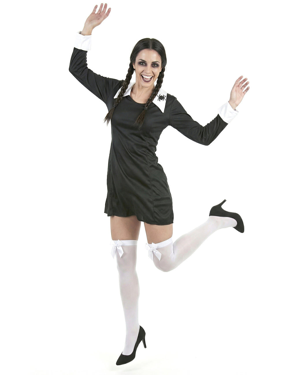 Mise en situation du déguisement d'écolière Halloween pour femme