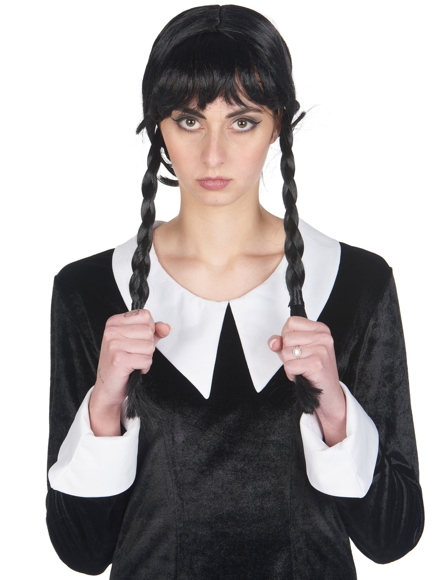 Črna žametna gotska žametna preobleka