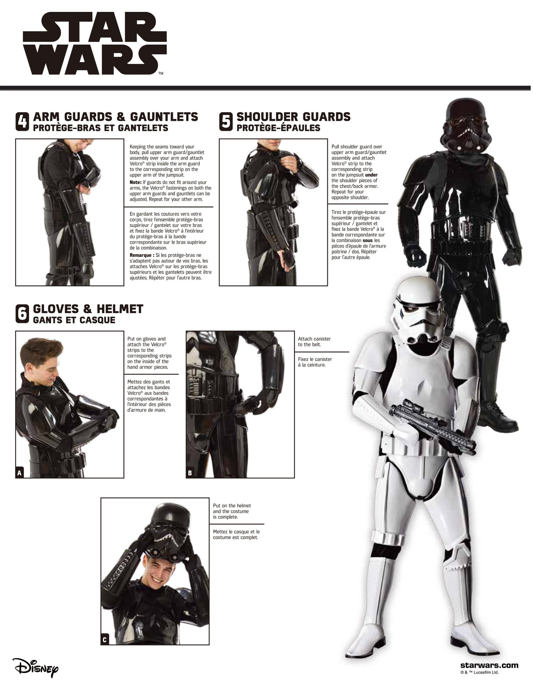 Vue détaillée des accessoires du déguisement édition collector Stormtrooper Star Wars