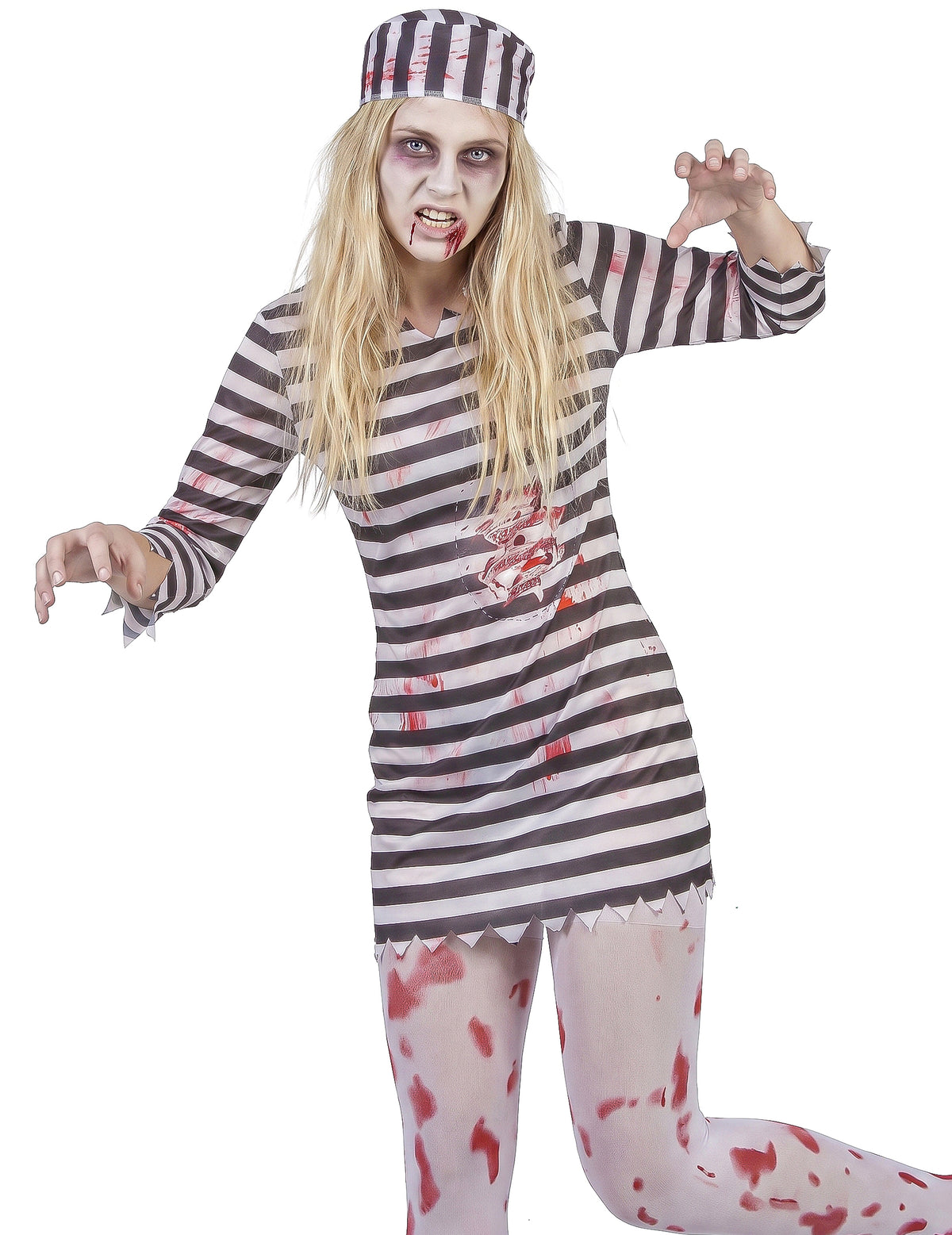 Strašljiva kostum zapornika zombi ženska