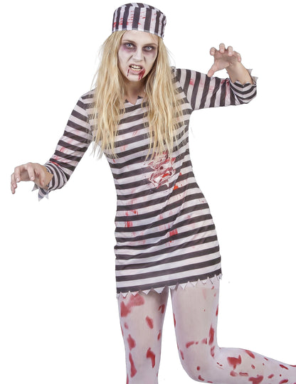 Strašljiva kostum zapornika zombi ženska