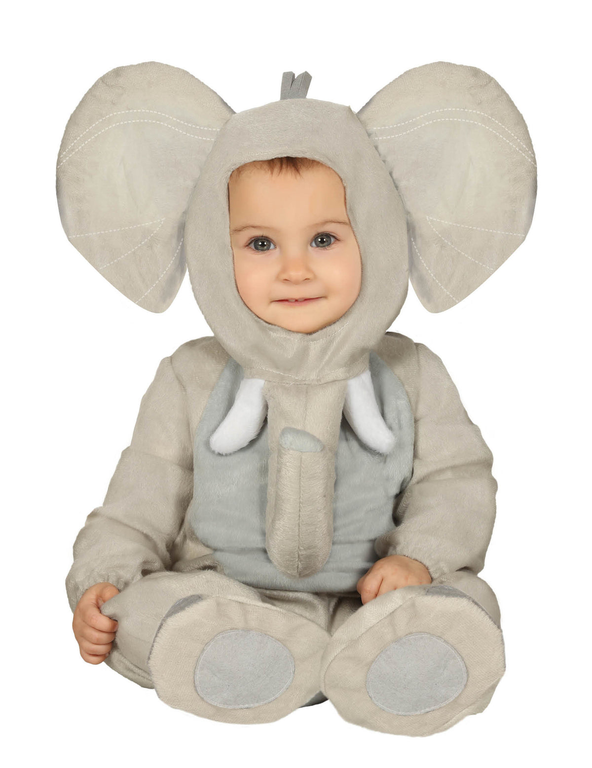 Déguisement éléphant peluche pour bébé gris