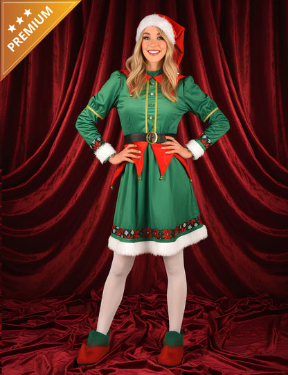 Razkošni božični škratov kostum za ženske