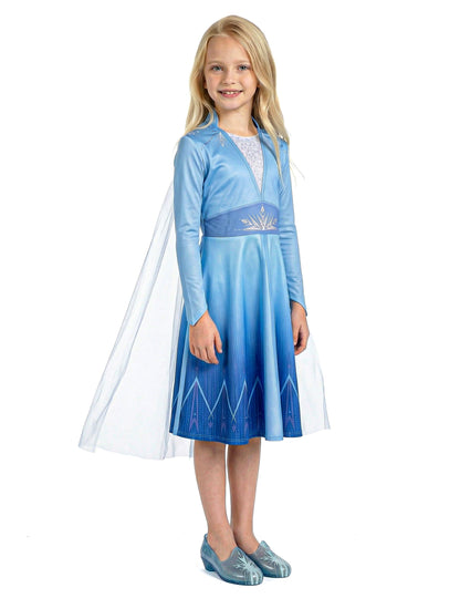 Vue de profil du déguisement Elsa Reine des Neiges 2