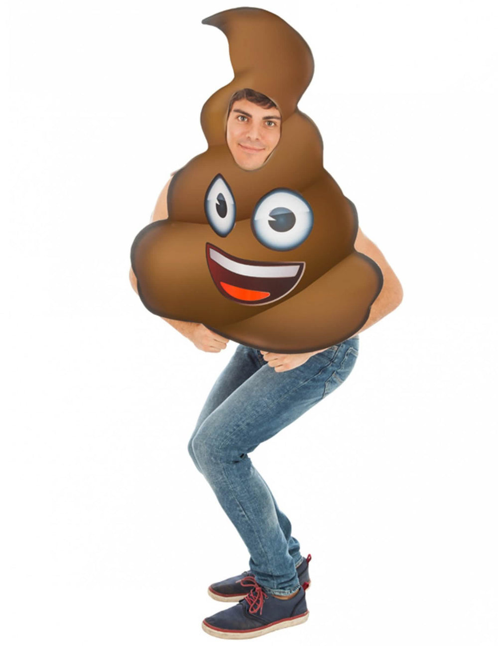 Preobleka Emoji drek za odrasli rjava nasmejan
