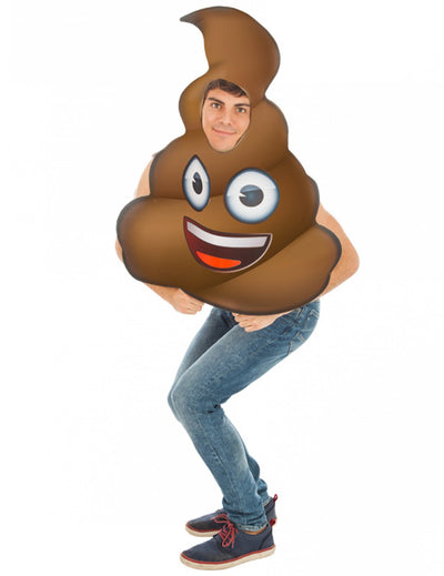 Déguisement Emoji crotte pour adulte marron souriant
