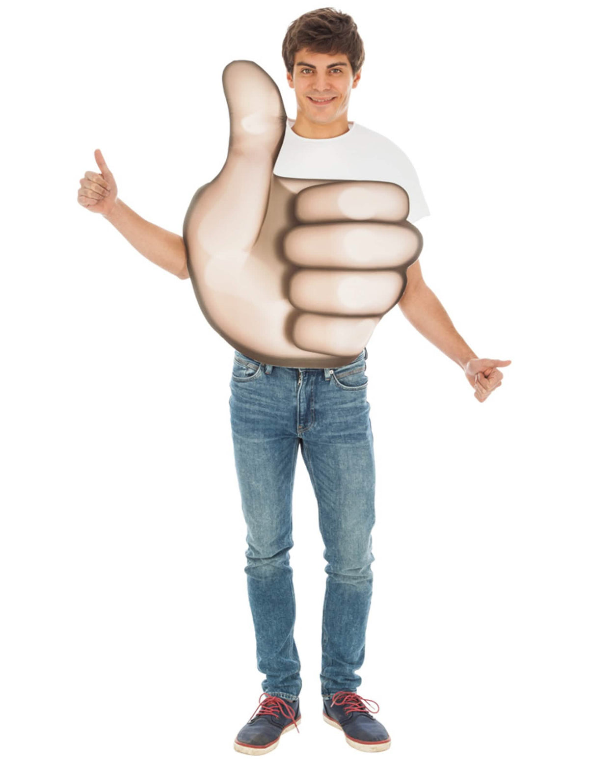 Kostum emoji palec™ za odrasli bež