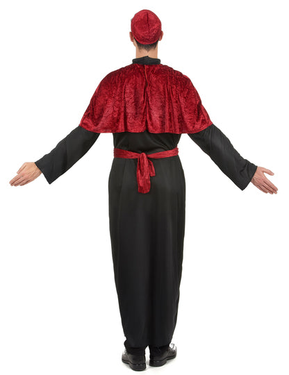 Vue de dos du déguisement d'évêque pour homme