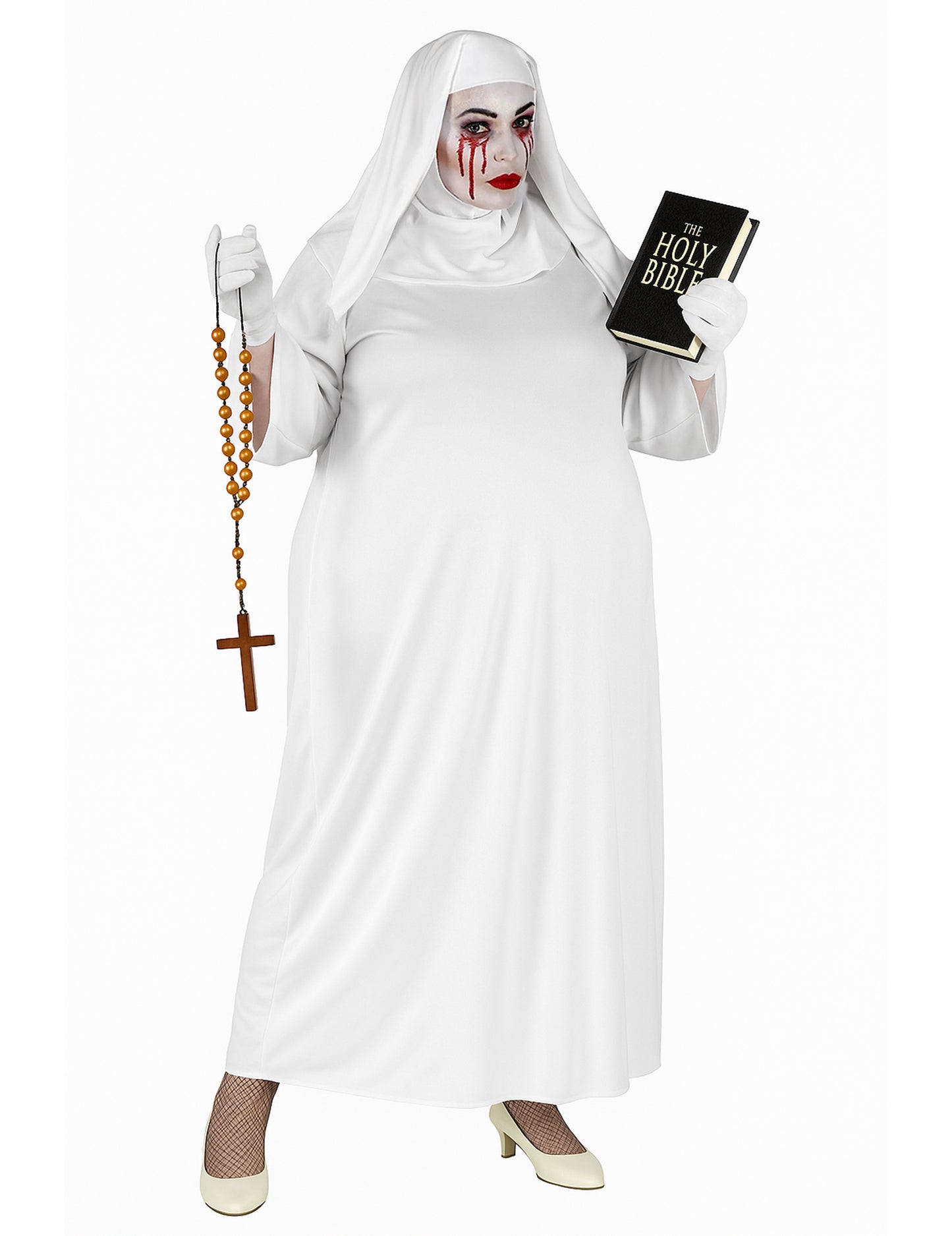 Velika bela redovnica prikrita ženska