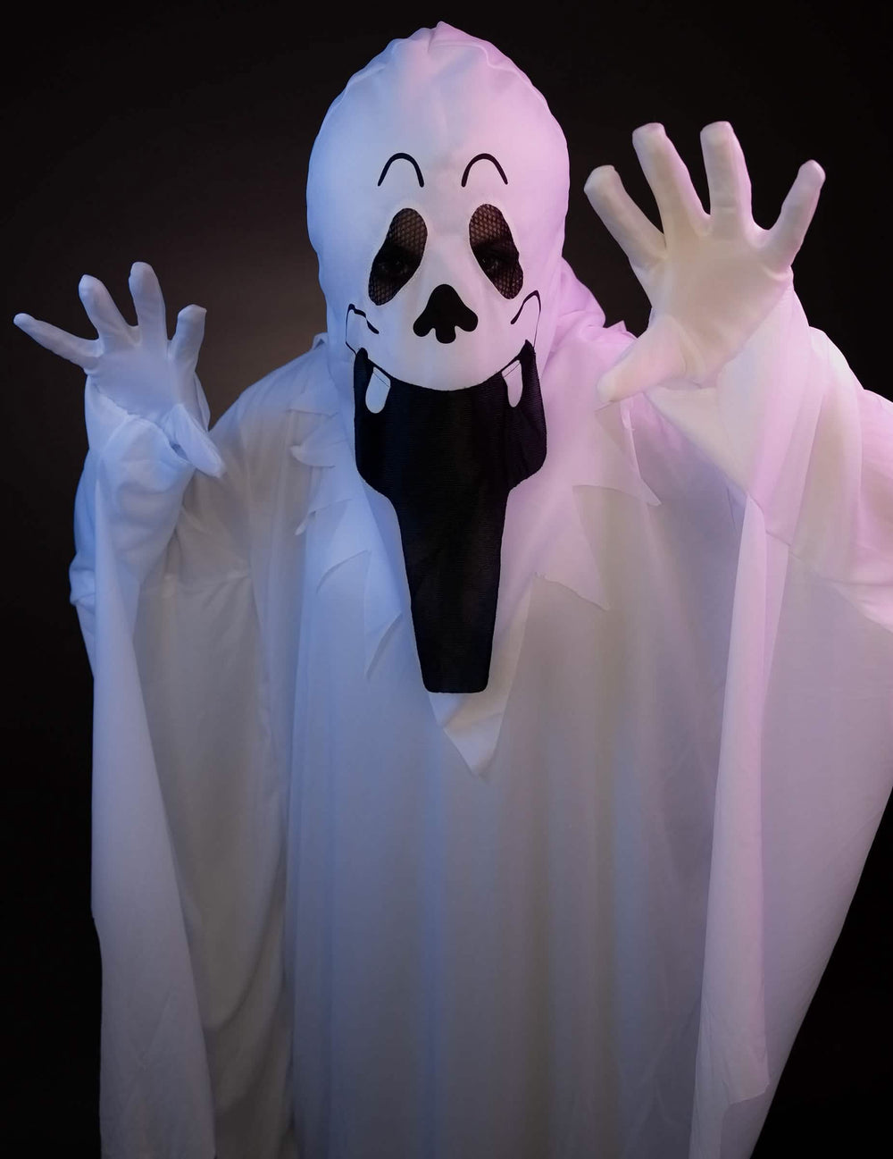 Veliki plan maske kostuma duha halloween