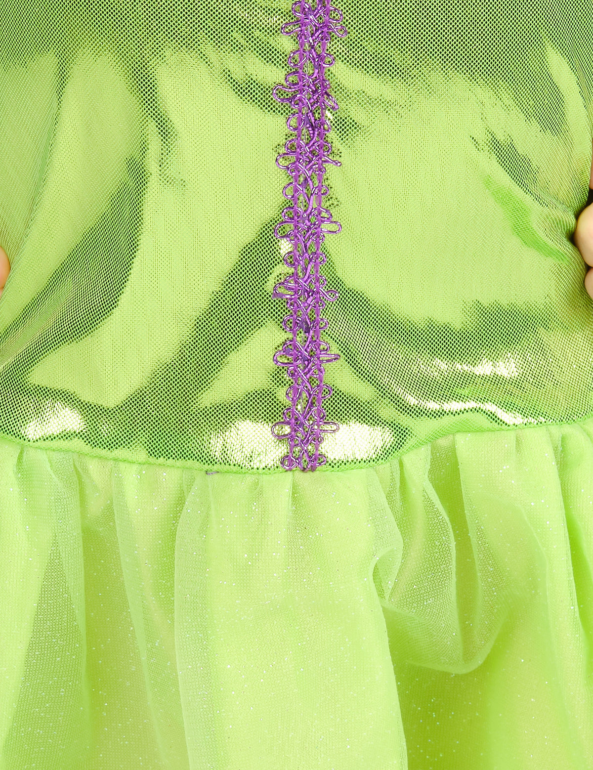 Détail de la broderie violette du déguisement Fée Clochette™ classique