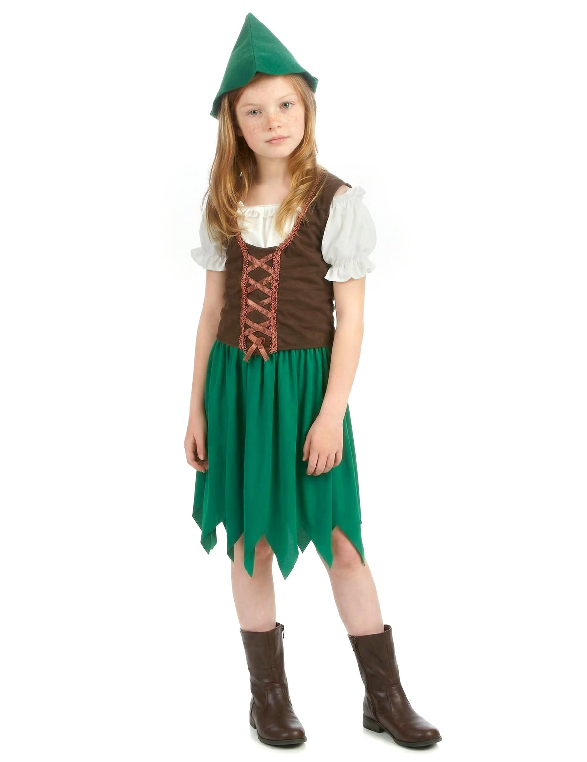 Vue de trois-quarts du déguisement de fille des bois