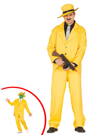 Odrasli rumeni gangsterski kostum