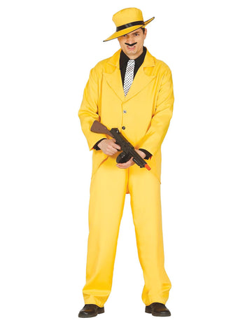 Odrasli rumeni gangsterski kostum