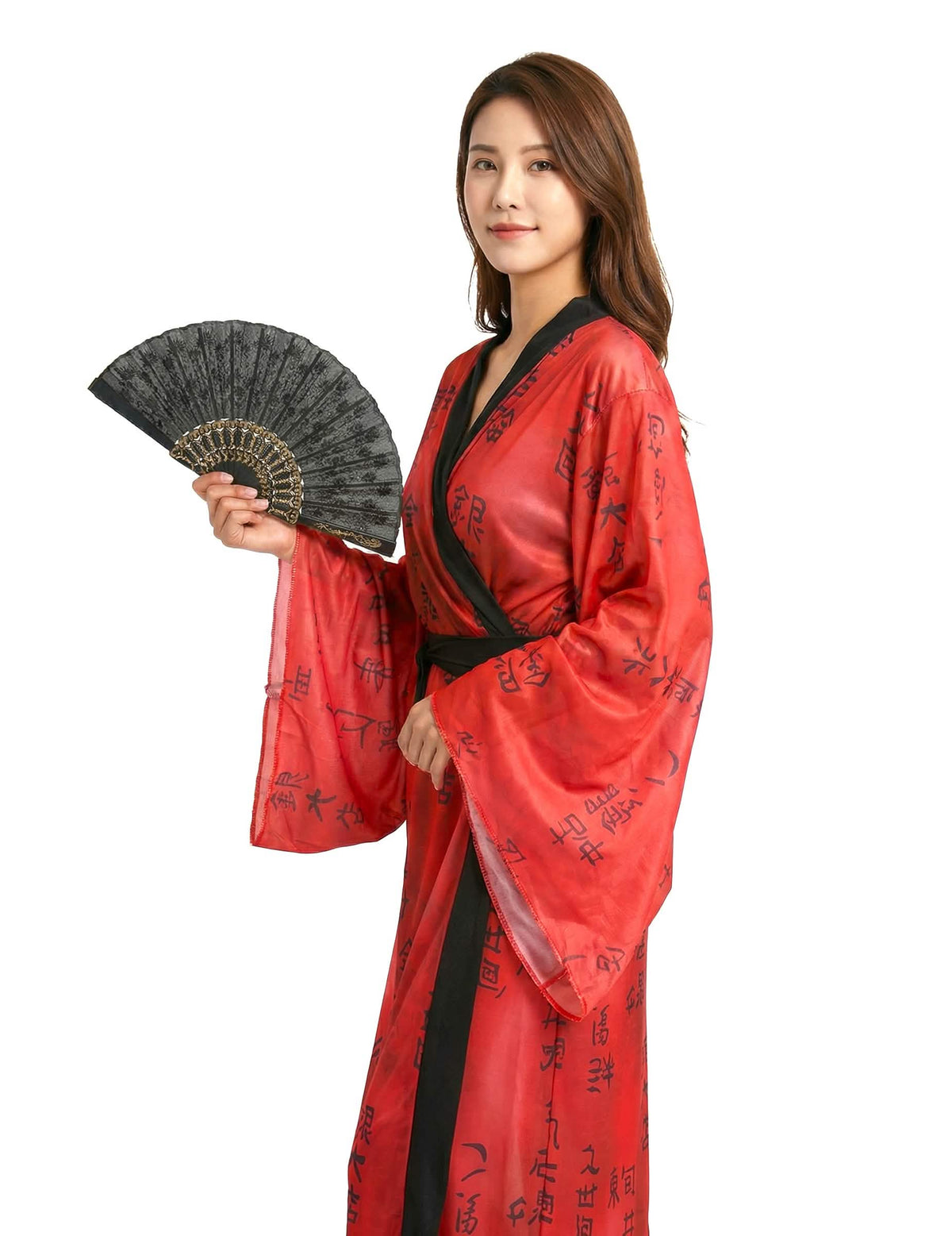 Pogled od zadaj ženskega kostuma gejše kimono