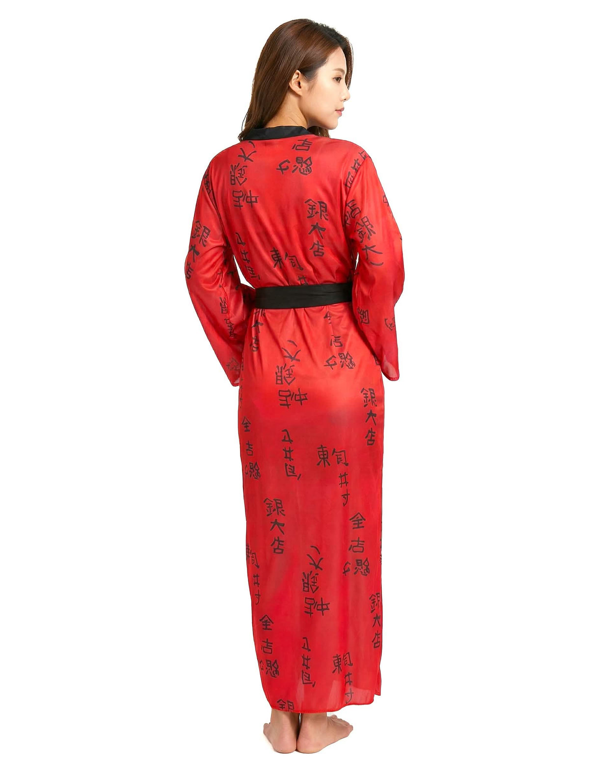 Pogled od zadaj na kostum gejša kimono