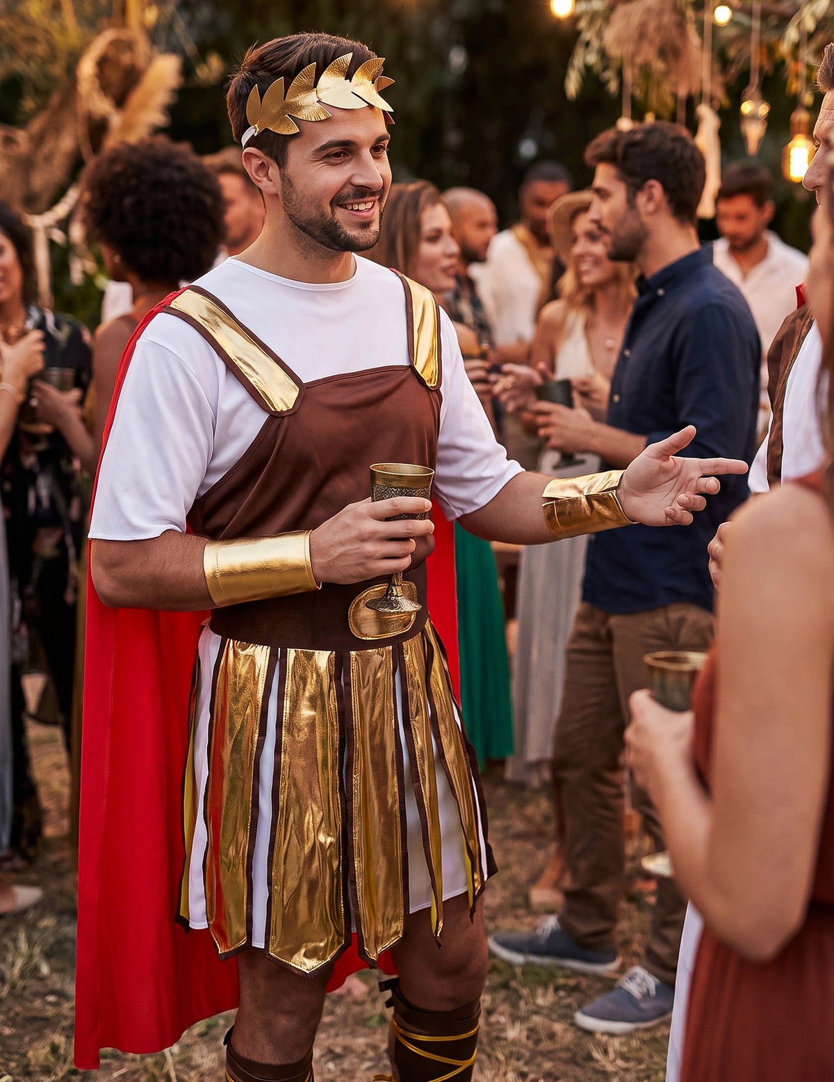 Rdeča moška kostum rimskega gladiatorja