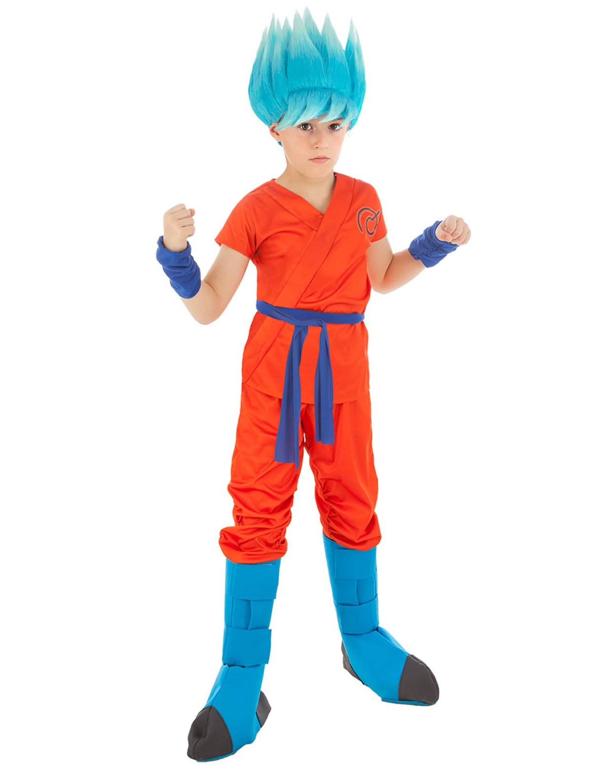 Preobleka Goku Saiyan Super Dragon ball™ za otrok oranžna in modra z modro lasuljo