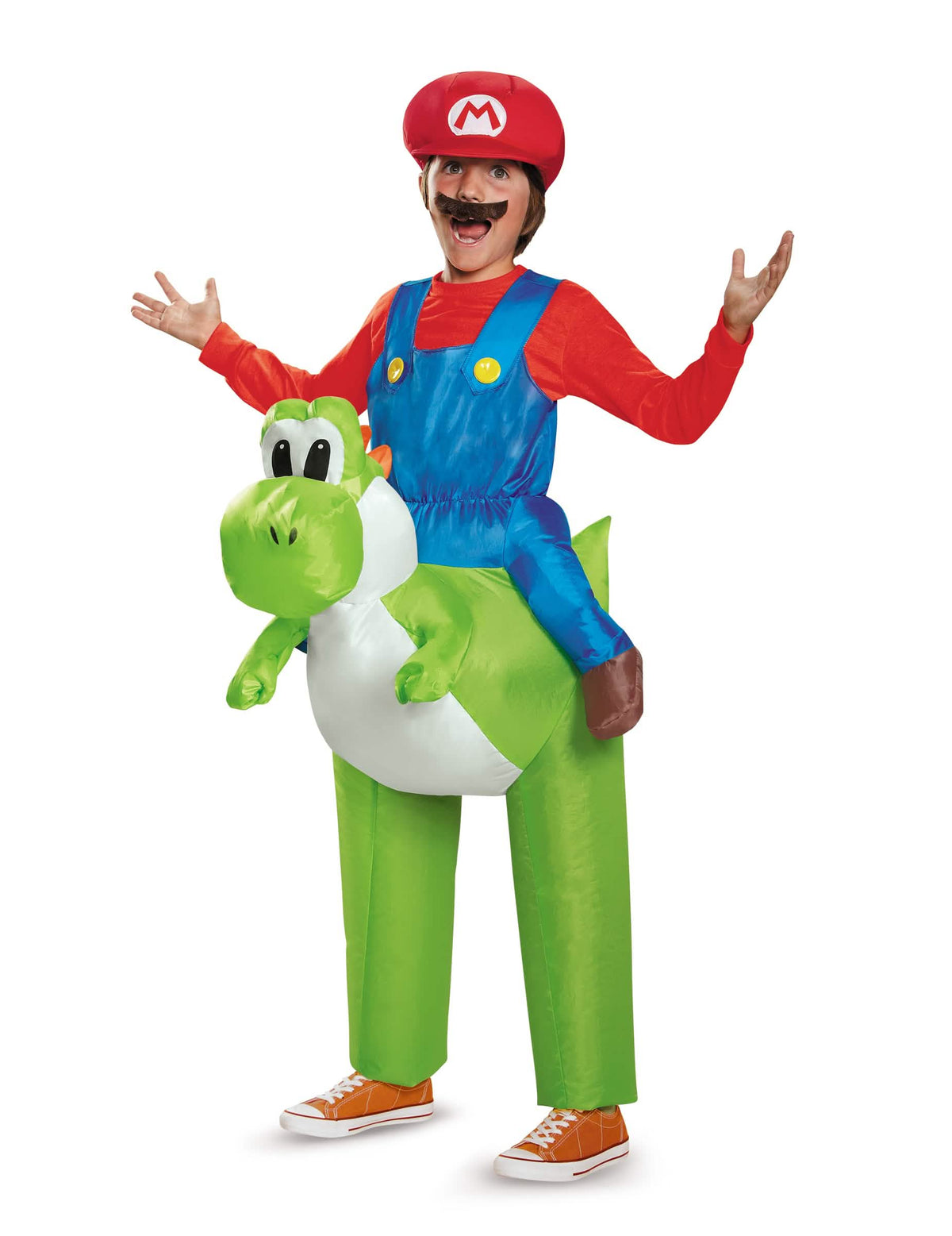 napihljivi kostum Mario na Yoshi Nintendo za otroke rdeča modra in zelena