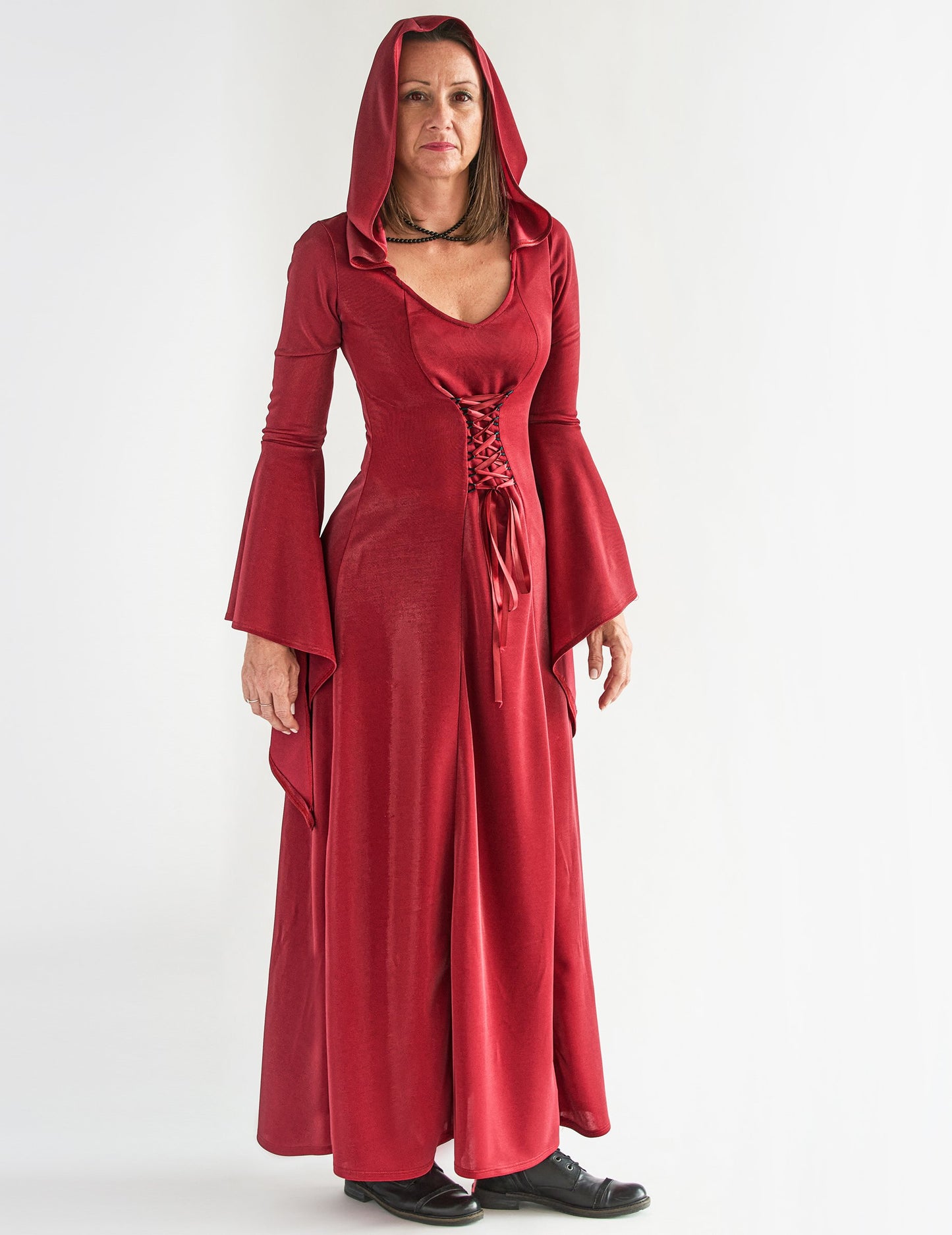 Gotska obleka rdeča obleka ženska obleka