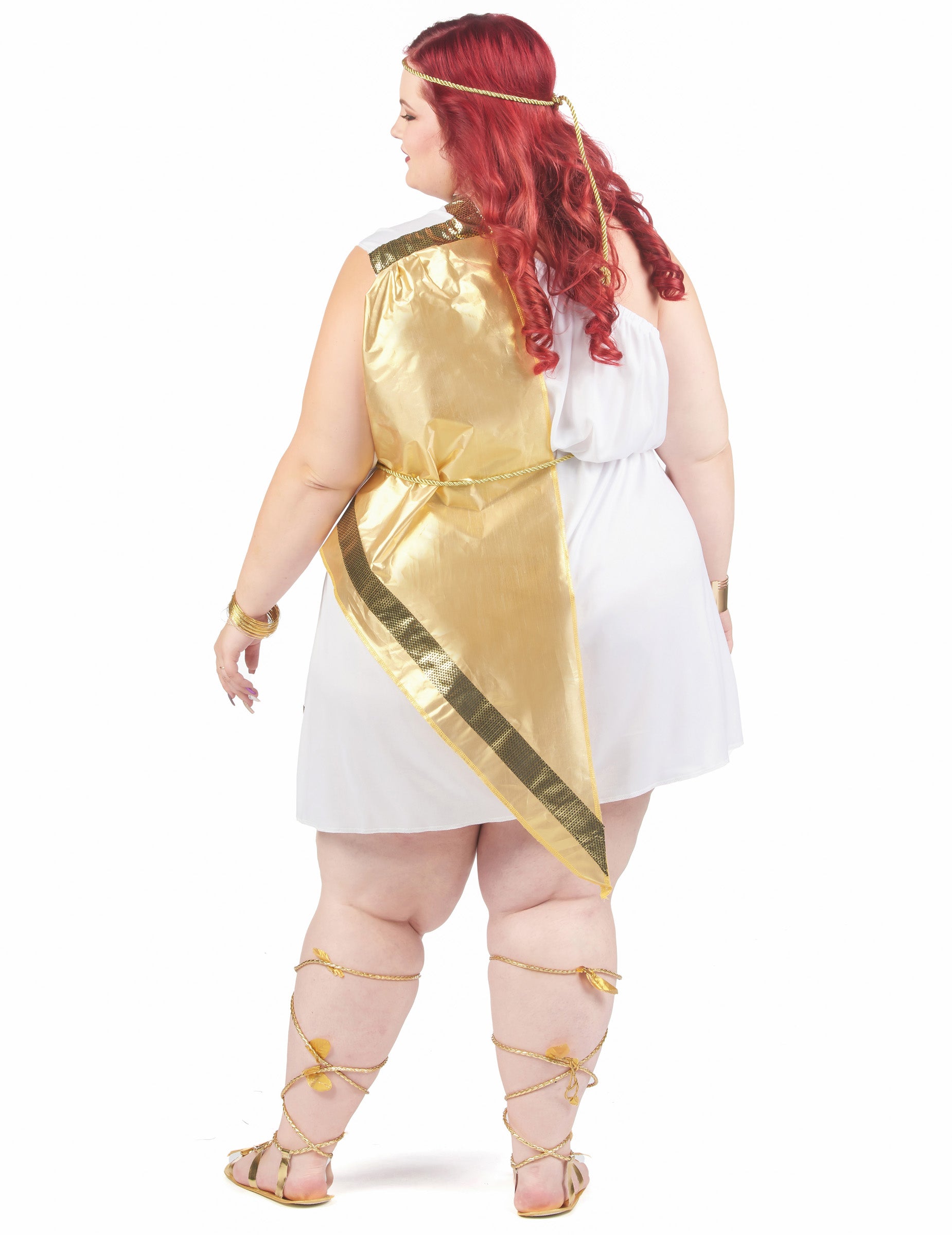 Vue de dos du déguisement de déesse romaine