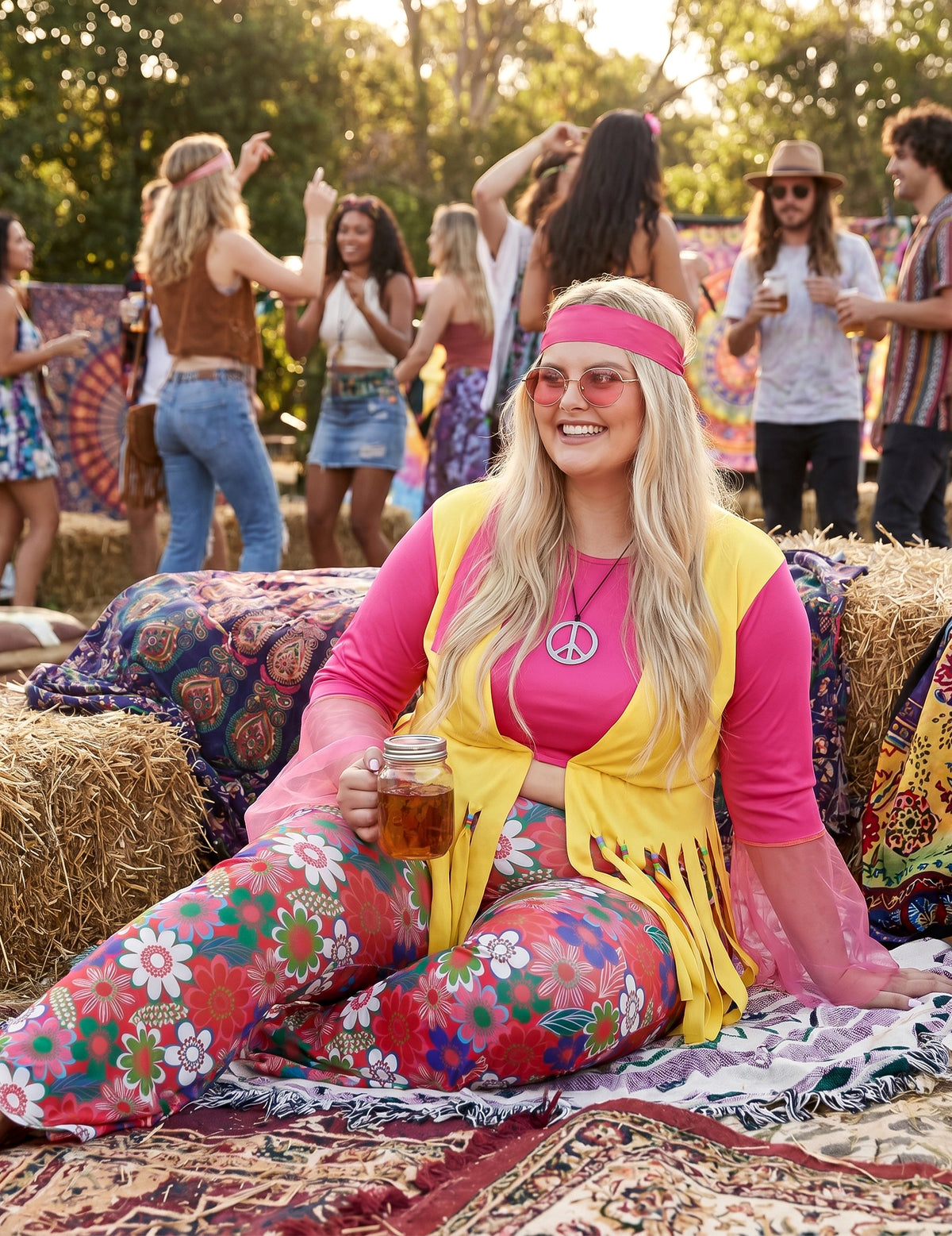 Kostum velike velikosti Hippie Women