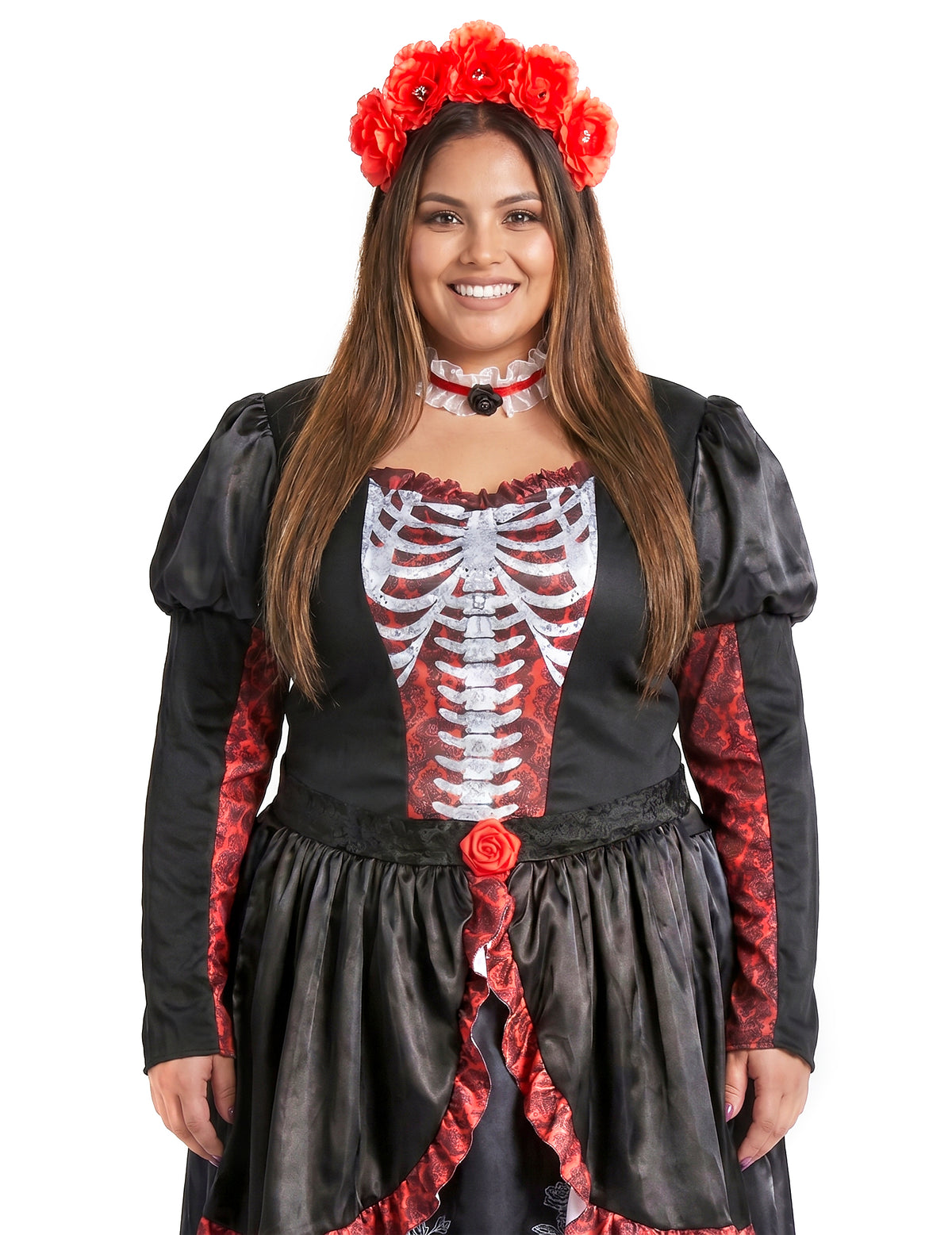 Velika pasu kostum dolga obleka los muertos ženske