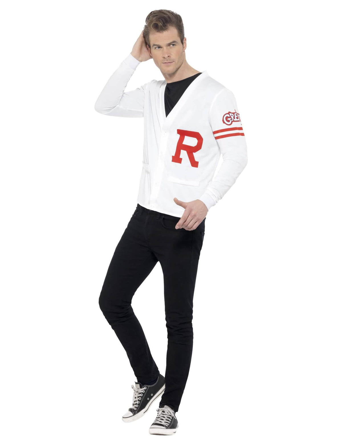 Sprednji pogled na kostum Grease Rydell Prep za moškega