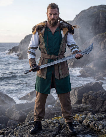 Razkošen vikinški bojevniški kostum za moške