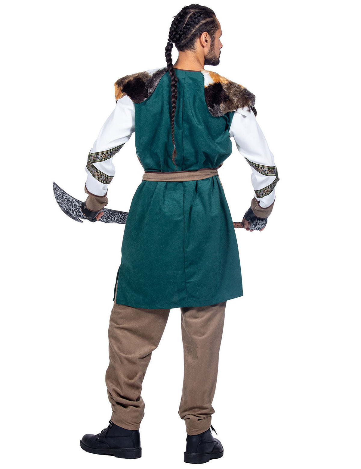 Vue de dos du déguisement guerrier viking luxe