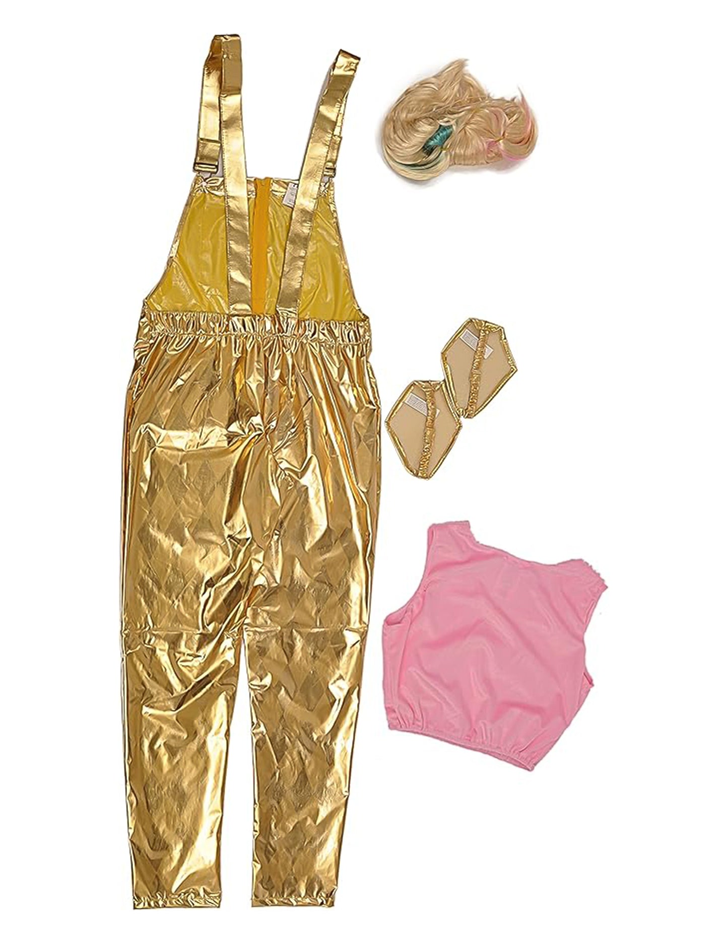 Costume with Harley Quinn Birds of Prey Woman wig