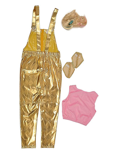 Costume with Harley Quinn Birds of Prey Woman wig