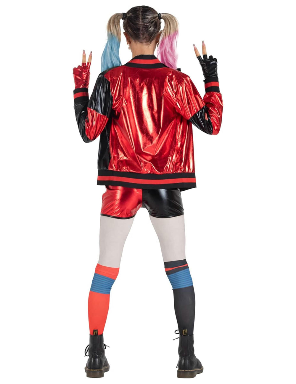 Pogled od zadaj na kostum Harley Quinn™ za dekle